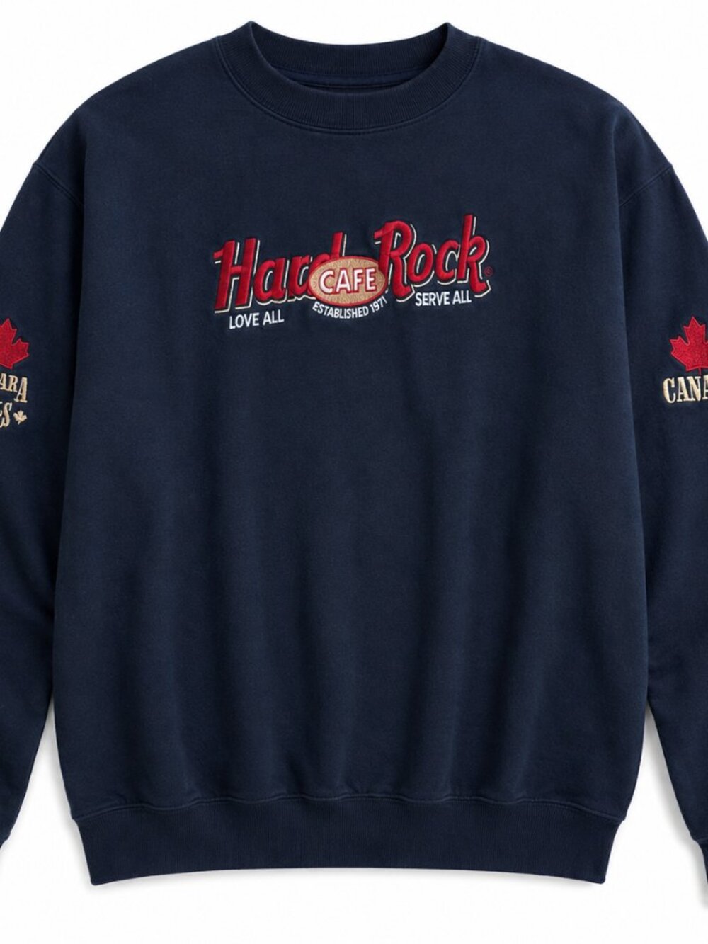 5/60$ or 10/110$

embroidered hard rock crewneck